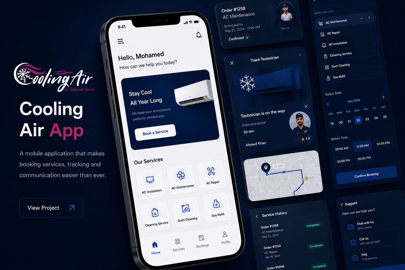Cooling Air mobile application UI UX